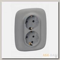 Розетка двойная Legrand Valena Allure 2x2K+3 алюминий 753027+754957