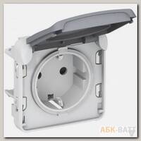 Розетка 2К+З с винтовыми зажимами Plexo 16 A 250 В серая