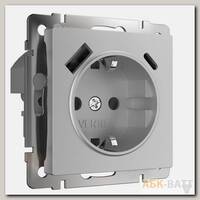 Розетка с быстрой зарядкой USB Type A+С серебряная W1171706