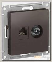 Розетка TV+RJ-45 Schneider Electric Atlas Design мокко