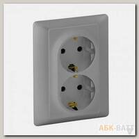 Розетка двойная Legrand Valena Life 2x2K+3 алюминий 753027+754952+754241