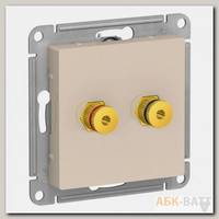Аудиорозетка Schneider Electric Atlas Design двухместная, бежевая