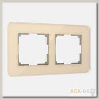 Рамка из стекла на 2 поста Elite айвори W0022443