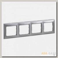 Рамка Legrand Valena Classic на 4 поста, алюминий матовый 770334