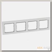 Рамка Legrand Valena Classic на 4 поста, белый/серебряный штрих 770494