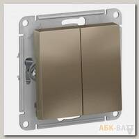 Переключатель двухклавишный Schneider Electric Atlas Design шампань
