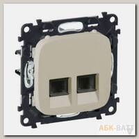 Розетка телефонная Legrand Valena Allure RJ-11, 2 выхода, слоновая кость 753039+755426