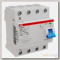УЗО ABB F204 тип А 4Р 25А 100mA 2CSF204101R2250