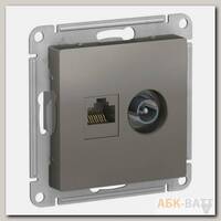 Розетка TV+RJ-45 Schneider Electric Atlas Design сталь