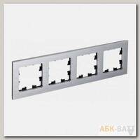 Рамка Schneider Electric Atlas Design Nature на 4 поста, серебро