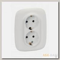 Розетка двойная Legrand Valena Allure 2x2K+3 со шторками, белая 753726