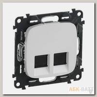 Розетка RJ-45 Legrand Valena Allure двойная, cat. 6, до 1000 Мб/с, жемчуг 753043+755429