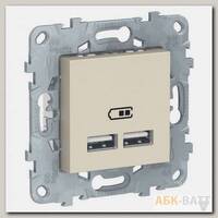 Зарядное устройство USB Schneider Electric Unica New бежевое