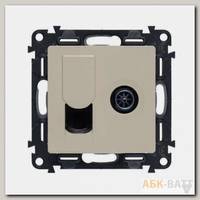 Розетка TV+RJ-45 Legrand Valena Life слоновая кость 753055+754831