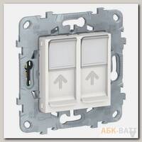 Розетка двойная Schneider Electric Unica New RJ-45 кат. 6, белая