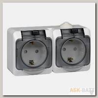 Розетка 2К+З со шторками 16А 250B IP44 Белая Schneider Electric Этюд PA16-244B
