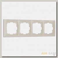 Рамка на 4 поста (слоновая кость, basic) W0042003