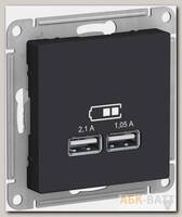 Зарядное устройство USB Schneider Electric Atlas Design карбон