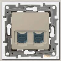 Розетка RJ-45 Legrand Etika двойная, cat. 6, слоновая кость 672354