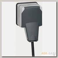 Розетка 2К+3 с защитными шторками и крышкой Plexo 16 A 250 В IP 66 серая