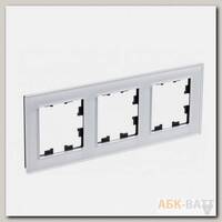 Рамка Schneider Electric Atlas Design Nature на 3 поста, белое стекло