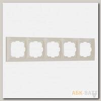 Рамка на 5 постов (слоновая кость, basic) W0052003