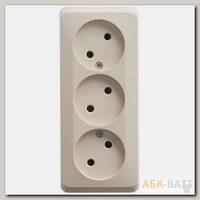 Розетка 3К без шторок 16А 250B Кремовая Schneider Electric Этюд PA16-009K