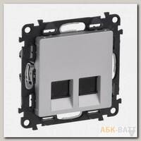 Розетка RJ-11+RJ-45 Legrand Valena Life алюминий 753032+755422