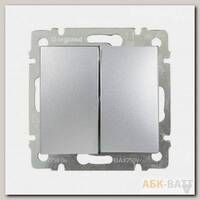 Выключатель двухклавишный Legrand Valena Classic алюминий 770105