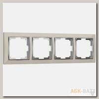 Рамка на 4 поста (слоновая кость/хром) W0041903
