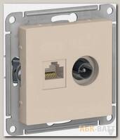 Розетка TV+RJ-45 Schneider Electric Atlas Design бежевая