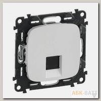 Розетка RJ-45 Legrand Valena Allure одиночная, cat. 6, до 1000 Мб/с, жемчуг 753042+755419