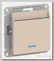 Выключатель для гостиниц Schneider Electric Atlas Design с подсветкой, бежевый
