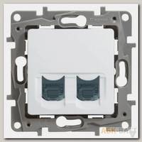 Розетка RJ-45 Legrand Etika двойная, cat. 5e, белая 672255