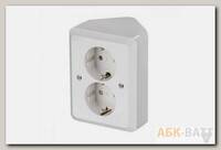 Розетка 2К угловая без шторок Белая Schneider Electric Этюд PA16-105B
