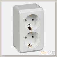 Розетка 2К+З без шторок 16А 250B Белая Schneider Electric Этюд PA16-007B