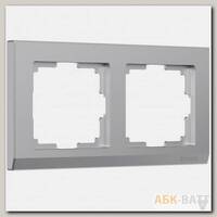 Рамка на 2 поста (серебряный) W0021806