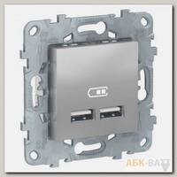 Зарядное устройство USB Schneider Electric Unica New алюминий