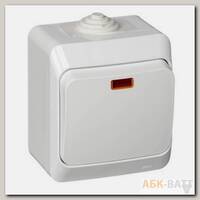 Выключатель одноклавишный с подсветкой 10АХ IP44 белый Schneider Electric Этюд BA10-045B