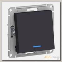 Выключатель одноклавишный Schneider Electric Atlas Design с подсветкой, карбон