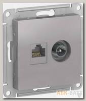 Розетка TV+RJ-45 Schneider Electric Atlas Design алюминий