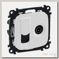 Розетка TV+RJ-45 Legrand Valena Allure жемчуг 753055+754839