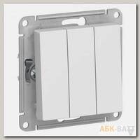 Выключатель трехклавишный Schneider Electric Atlas Design белый
