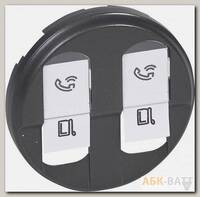 Лицевая панель Legrand Celiane для двойных розеток RJ-45, графит 067952