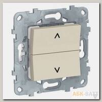 Выключатель двухклавишный для жалюзи Schneider Electric Unica New без фиксации, бежевый