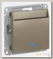 Выключатель для гостиниц Schneider Electric Atlas Design с подсветкой, шампань