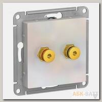 Аудиорозетка Schneider Electric Atlas Design двухместная, жемчуг