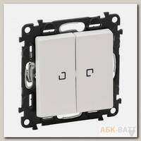 Переключатель двухклавишный Legrand Valena Life с подсветкой, белый 752409