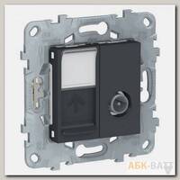 Розетка TV+RJ-45 Schneider Electric Unica New антрацит