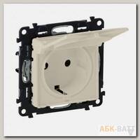 Розетка силовая Legrand Valena Life 2K+3 с крышкой, слоновая кость 753021+754841
